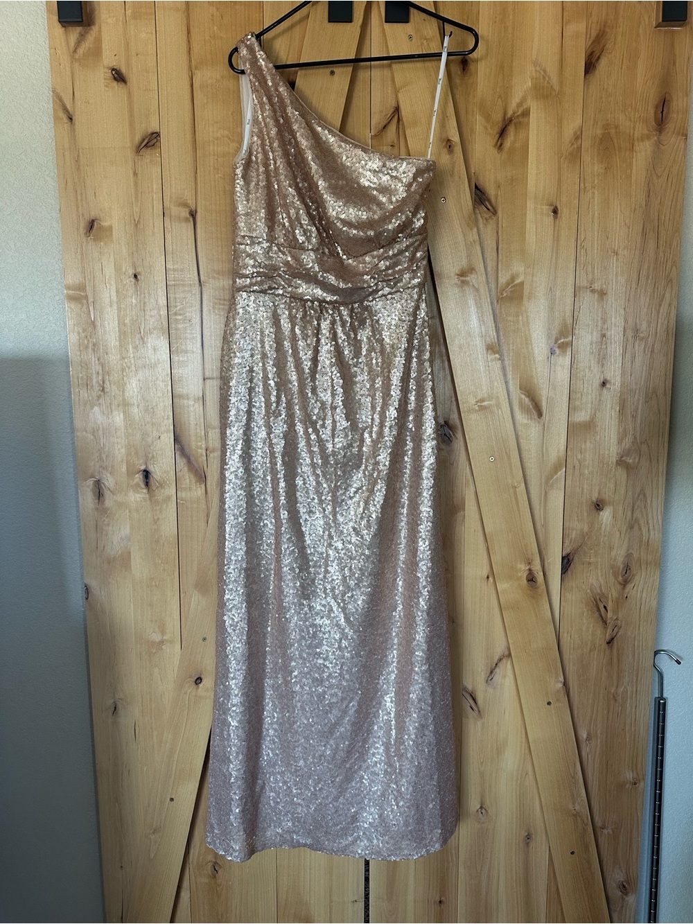 Rose Gold sequined evening gown